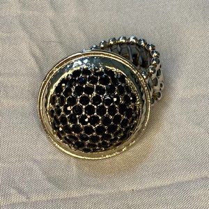 Black & Silver Adjustable Statement Ring